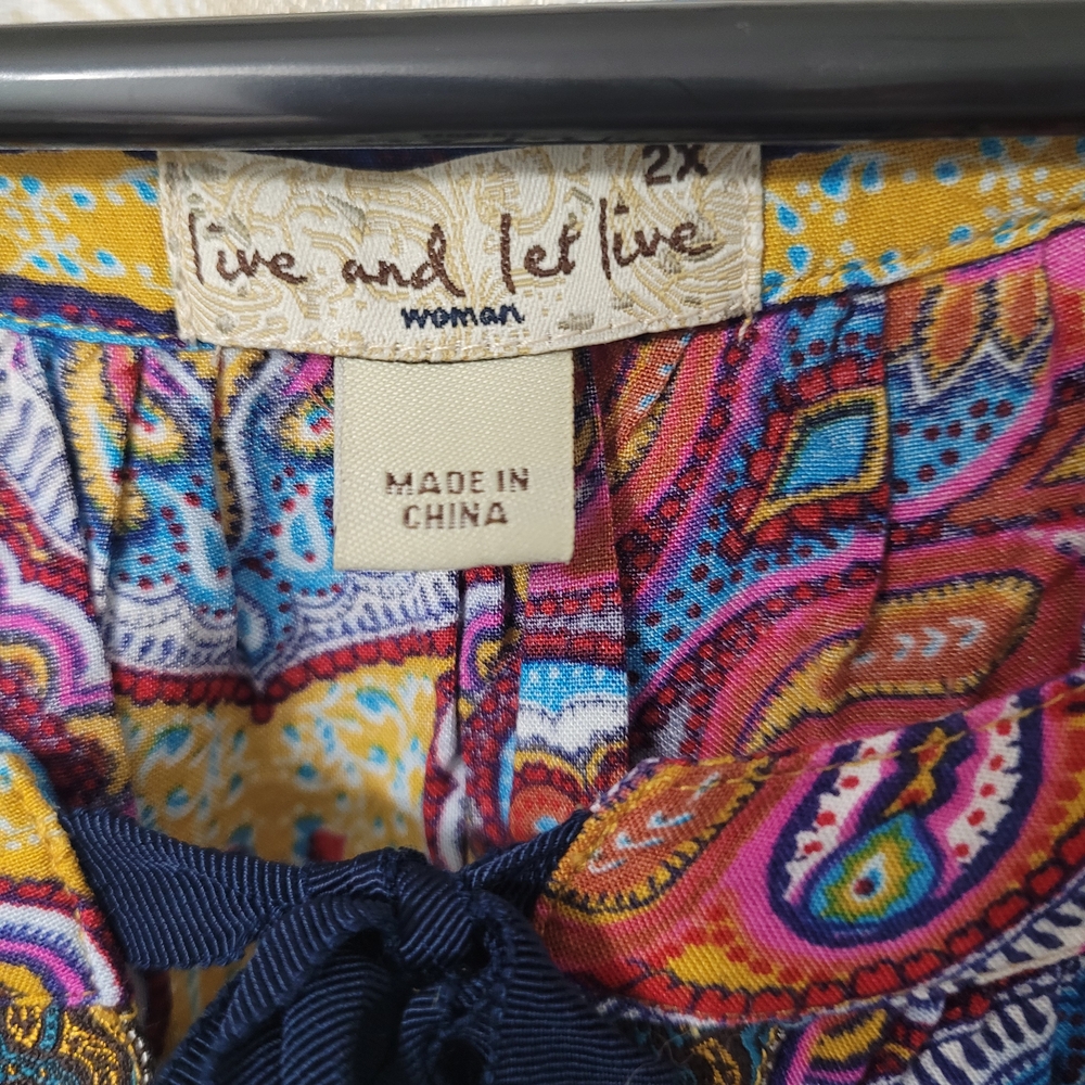 Colorful Paisley Patterned Blouse - Picture 3 of 3